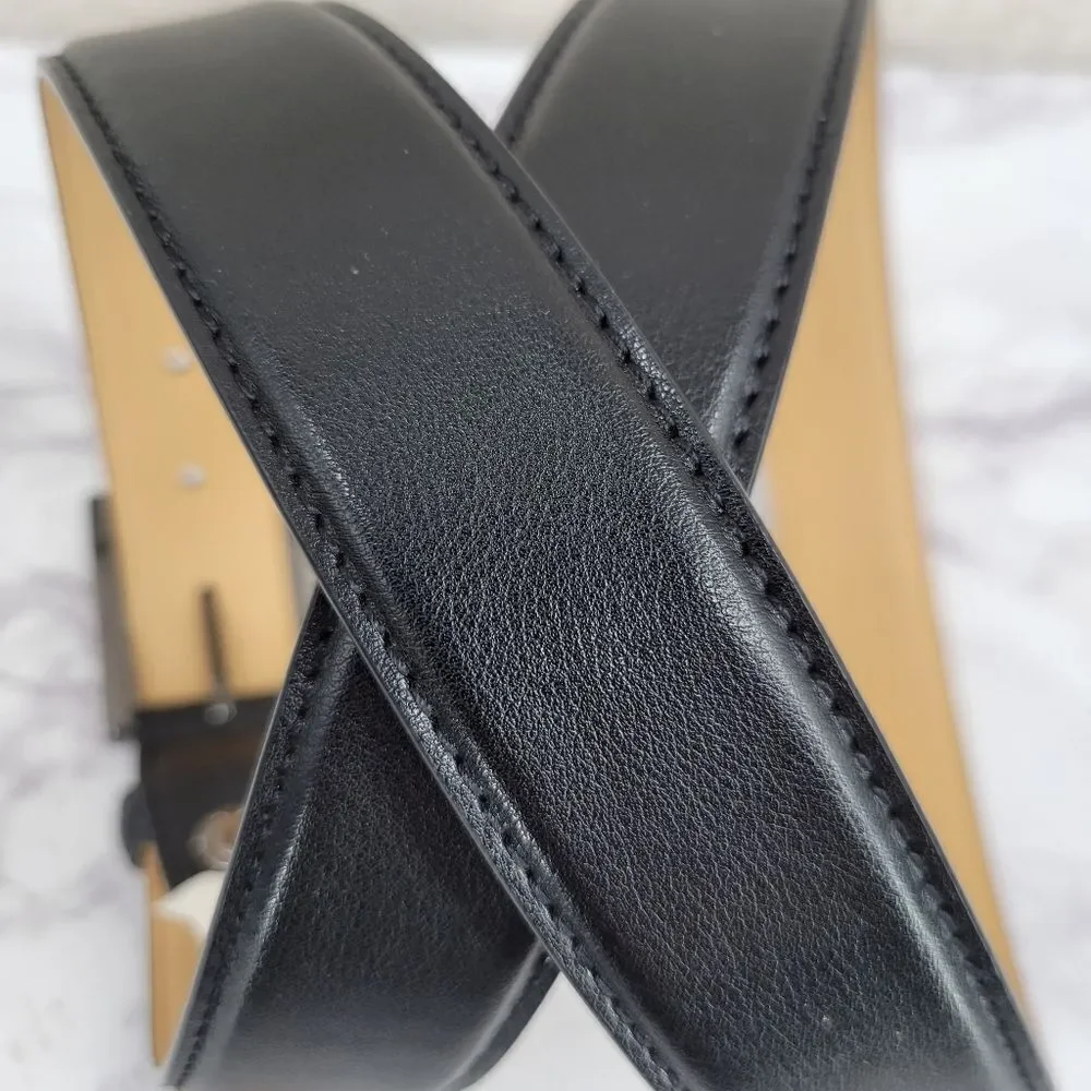 Louis Feraud Paris Classic Black Leather Belt